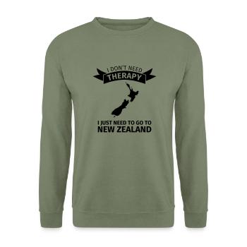 Neuseeland - Unisex Pullover - Armeegrün - Vorne - Alina (178cm) & Michal (187cm)