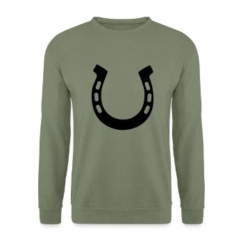 Hufeisen - Unisex Pullover - Armeegrün - Vorne - Alina (178cm) & Michal (187cm)