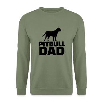 Pitbull Dad - Sweat-shirt Unisexe - vert militaire - Devant - Alina (178cm) & Michal (187cm)
