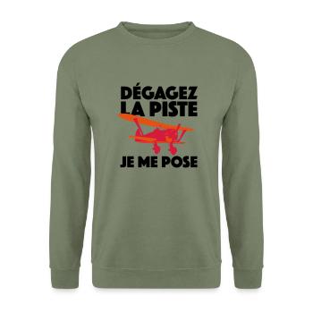 JE ME POSE - Sweat-shirt Unisexe - vert militaire - Devant - Alina (178cm) & Michal (187cm)
