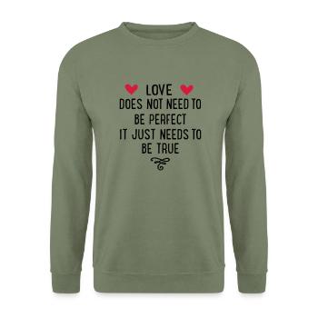amour - Sweat-shirt Unisexe - vert militaire - Devant - Alina (178cm) & Michal (187cm)