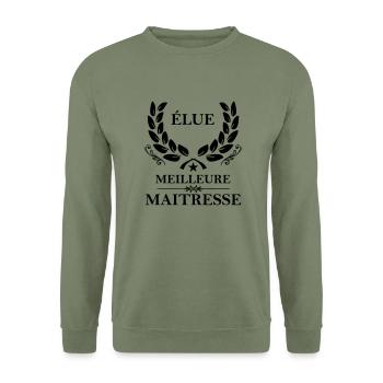 élue meilleure maitresse - Unisex Sweatshirt - army green - Front - Alina (178cm) & Michal (187cm)