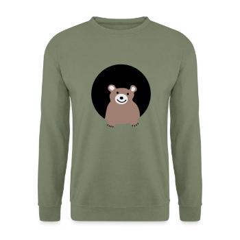 Bär - Unisex Pullover - Armeegrün - Vorne - Alina (178cm) & Michal (187cm)