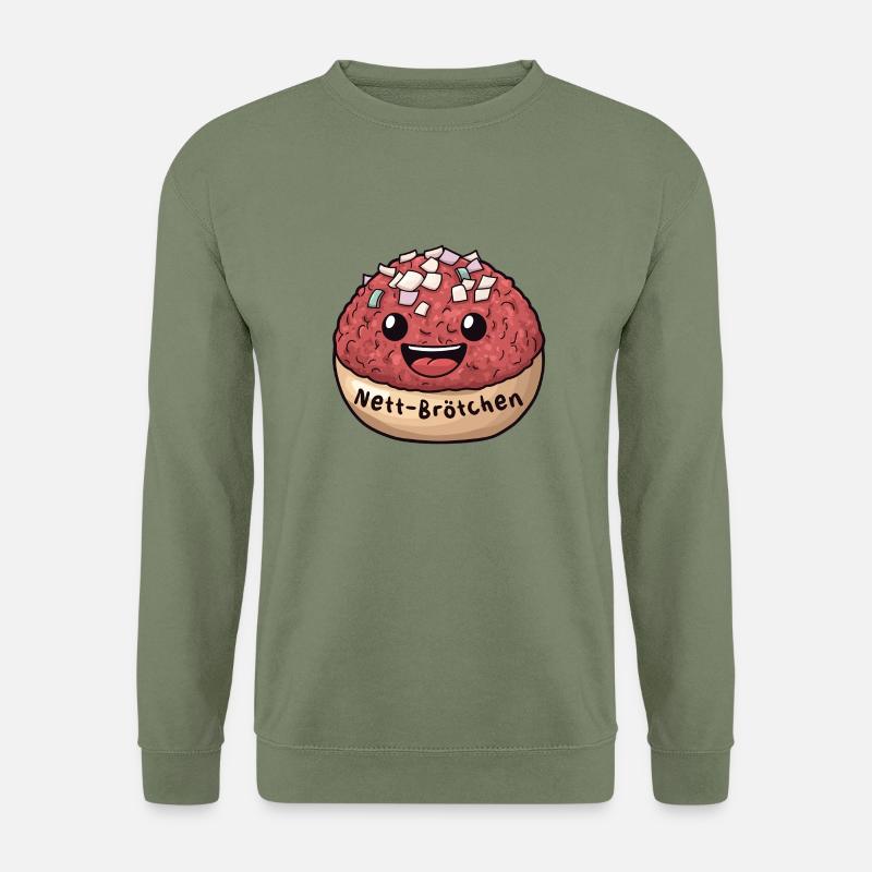 Nett-Brötchen | Mett | Comic - Unisex Pullover - Armeegrün
