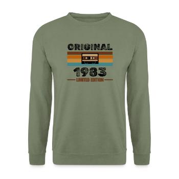 Original 1983 – Retro Cassette Limited Edition - Unisex Sweatshirt - army green - Front - Alina (178cm) & Michal (187cm)