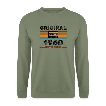 Original 1960 – Retro Kassette Limited Edition - Unisex Pullover - Armeegrün - Vorne - Alina (178cm) & Michal (187cm)