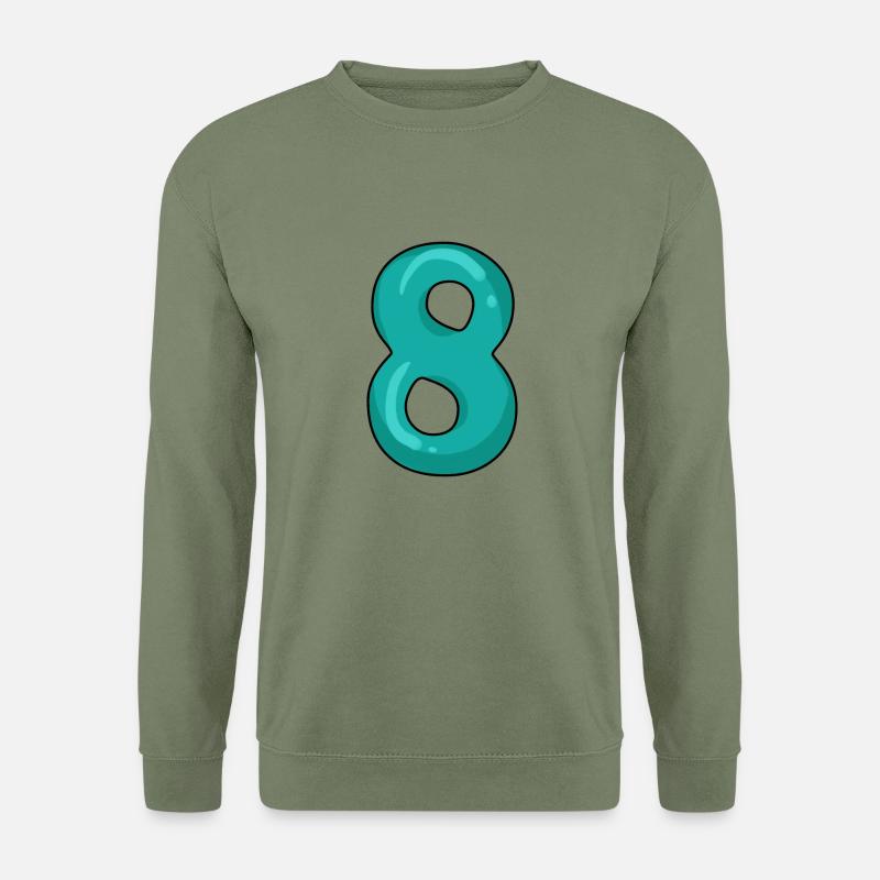 8 - Acht - Ziffer 8 - Unisex Pullover - Armeegrün