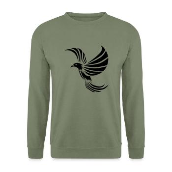 Phoenix by Dk - Sweat-shirt Unisexe - vert militaire - Devant - Alina (178cm) & Michal (187cm)