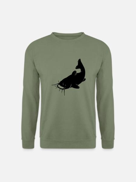 Silhouette de poisson-chat - Sweat-shirt Unisexe - vert militaire