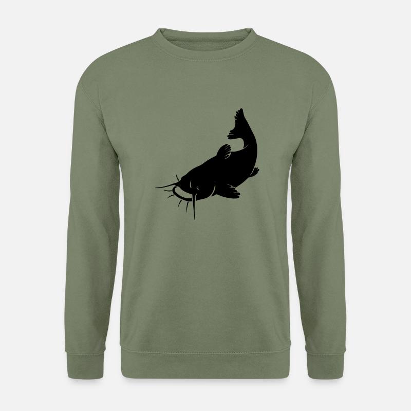 Catfish Silhouette - Unisex Pullover - Armeegrün