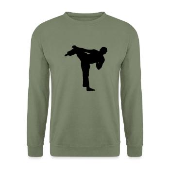 karate_fighter - Unisex Pullover - Armeegrün - Vorne - Alina (178cm) & Michal (187cm)