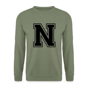 n - Unisex Sweatshirt - army green - Front - Alina (178cm) & Michal (187cm)