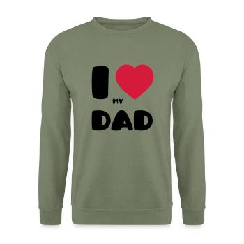 I Love my Dad - Unisex Sweatshirt - army green - Front - Alina (178cm) & Michal (187cm)