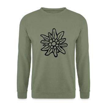 edelweiss - Unisex Pullover - Armeegrün - Vorne - Alina (178cm) & Michal (187cm)