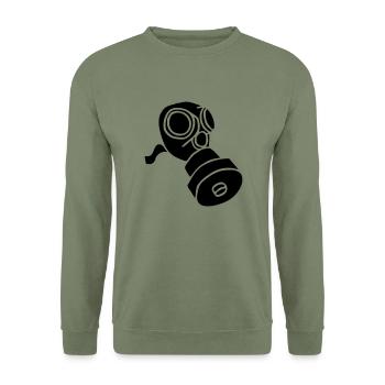 Gasmaske poison gas mask fallout giftgas BondageSM - Unisex Sweatshirt - army green - Front - Alina (178cm) & Michal (187cm)