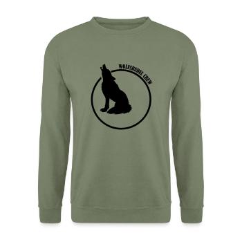 wolfsrudel_crew_01 - Unisex Pullover - Armeegrün - Vorne - Alina (178cm) & Michal (187cm)