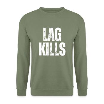 Lag tue une citation de joueur de jeu drôle - Sweat-shirt Unisexe - vert militaire - Devant - Alina (178cm) & Michal (187cm)
