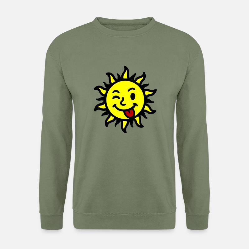 Sonne Comic Sommer - Unisex Pullover - Armeegrün