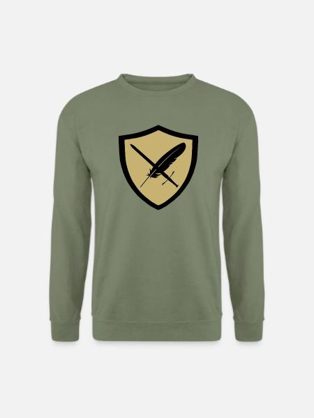 Feder und Schwert Wappen - Unisex Pullover - Armeegrün