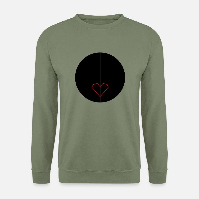 Black_heart, oder doch ein rotes ? - Unisex Pullover - Armeegrün