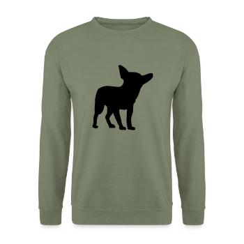 Chihuahua - Unisex Pullover - Armeegrün - Vorne - Alina (178cm) & Michal (187cm)