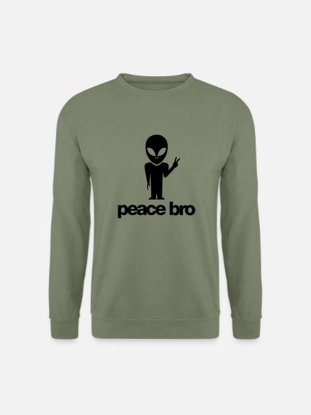 Peace bro alien - Unisex Pullover - Armeegrün