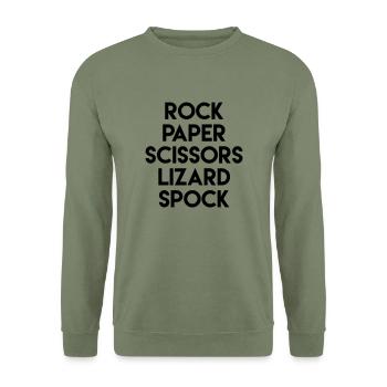 Rock paper scissors lizard spock - Unisex Sweatshirt - army green - Front - Alina (178cm) & Michal (187cm)