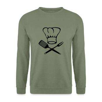 cook - Unisex Sweatshirt - army green - Front - Alina (178cm) & Michal (187cm)