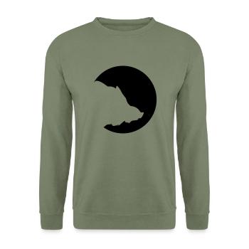 Boar Moon - Unisex Pullover - Armeegrün - Vorne - Alina (178cm) & Michal (187cm)