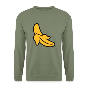 Banane - Unisex Pullover - Armeegrün - Vorne - Alina (178cm) & Michal (187cm)