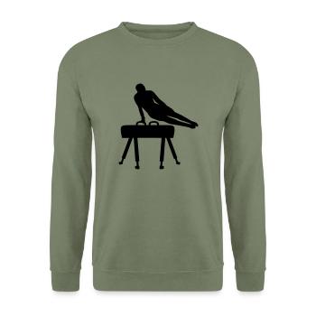 Gymnastique - Sweat-shirt Unisexe - vert militaire - Devant - Alina (178cm) & Michal (187cm)