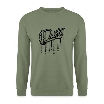 logo drop jeu de fléchettes graffiti crew dart team f - Sweat-shirt Unisexe - vert militaire - Devant - Alina (178cm) & Michal (187cm)
