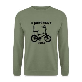 Bike Bike Biker Bonanza Fun Road Bike Trekking - Unisex Sweatshirt - army green - Front - Alina (178cm) & Michal (187cm)