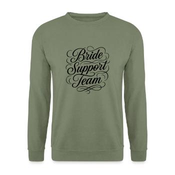 Bride Support Team Wedding - Unisex Sweatshirt - army green - Front - Alina (178cm) & Michal (187cm)