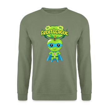 Apple in a suit - Unisex Sweatshirt - army green - Front - Alina (178cm) & Michal (187cm)