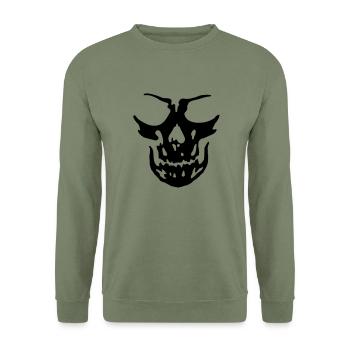skull death - Unisex Sweatshirt - army green - Front - Alina (178cm) & Michal (187cm)