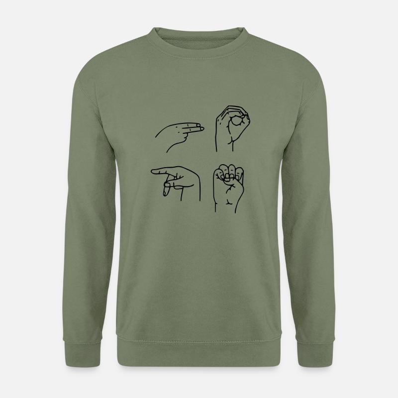 Fingeralphabet HOPE 3 - Unisex Pullover - Armeegrün