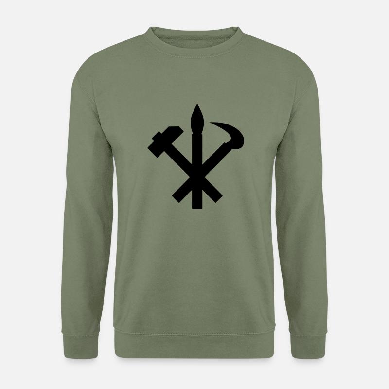 Nordkorea DPRK Wappen Symbol - Unisex Pullover - Armeegrün