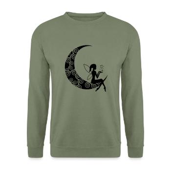 fee_01 - Unisex Pullover - Armeegrün - Vorne - Alina (178cm) & Michal (187cm)