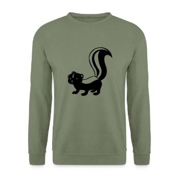 stinktier_01 - Unisex Pullover - Armeegrün - Vorne - Alina (178cm) & Michal (187cm)