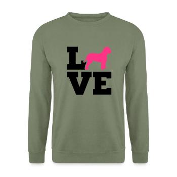 Lagotto Romagnolo - Unisex Pullover - Armeegrün - Vorne - Alina (178cm) & Michal (187cm)