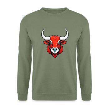 Mighty Taurus Spirit - Unisex Sweatshirt - army green - Front - Alina (178cm) & Michal (187cm)