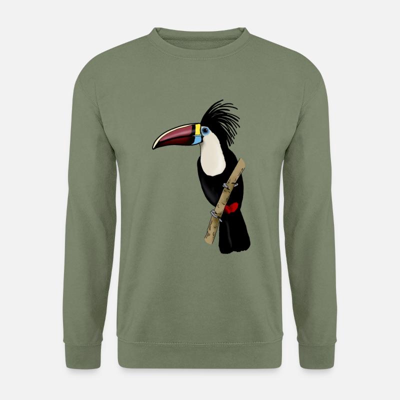 Toucan on a branch - Unisex Sweatshirt - army green