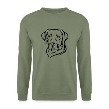 Labrador 2 - Unisex Pullover - Armeegrün - Vorne - Alina (178cm) & Michal (187cm)