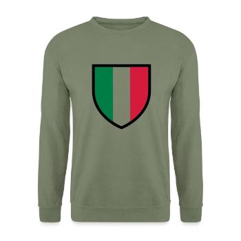 Stemma Italia - blason Italie - Italia flag (T) - Sweat-shirt Unisexe - vert militaire - Devant - Alina (178cm) & Michal (187cm)