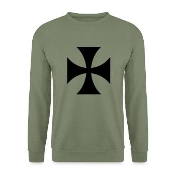 templer tempelritter,orden - Unisex Pullover - Armeegrün - Vorne - Alina (178cm) & Michal (187cm)