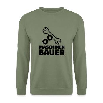 Maschinenbauer - Unisex Pullover - Armeegrün - Vorne - Alina (178cm) & Michal (187cm)