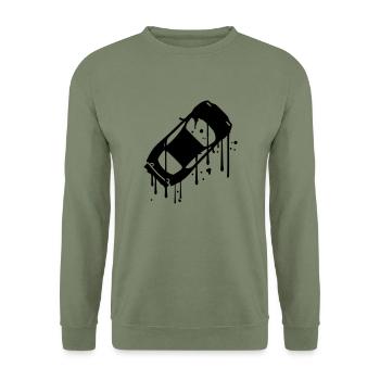 graffiti tropfen farbe stempel schwrz sportauto au - Unisex Pullover - Armeegrün - Vorne - Alina (178cm) & Michal (187cm)