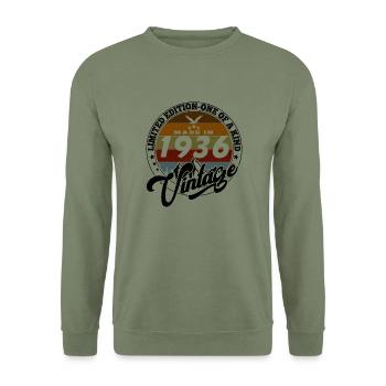 Elegant Vintage: 1936 Retro Gift 1936 2025 - Unisex Sweatshirt - army green - Front - Alina (178cm) & Michal (187cm)