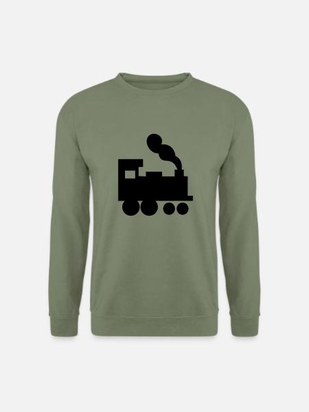 Zug - Bahn - Lok - Lokomotive - Unisex Pullover - Armeegrün